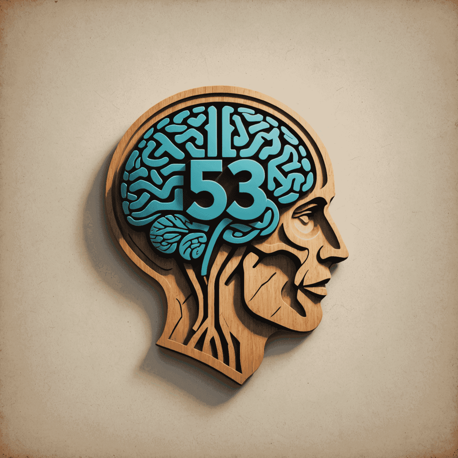 53 Logic logo - A stylized '53' with a brain icon