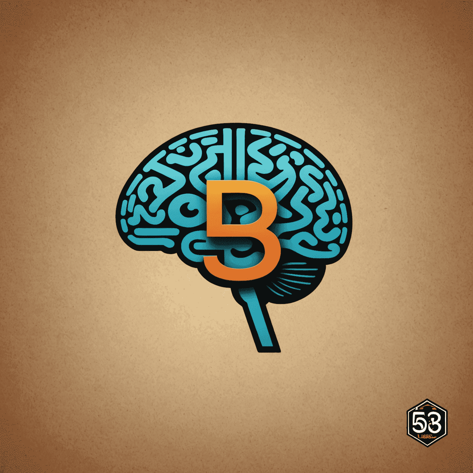 53 Logic logo - A stylized '53' with a brain icon