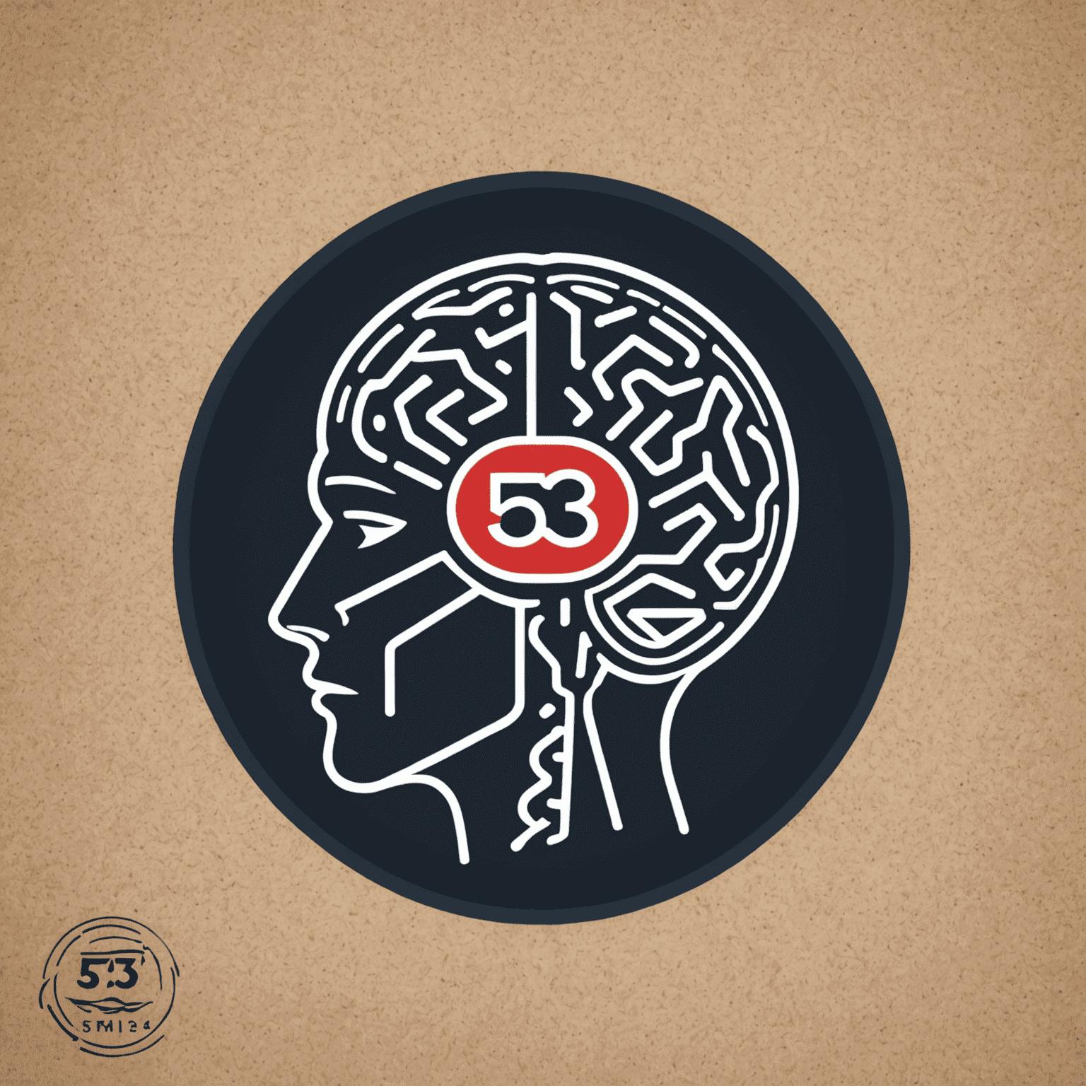 53 Logic logo - A stylized '53' with a brain icon