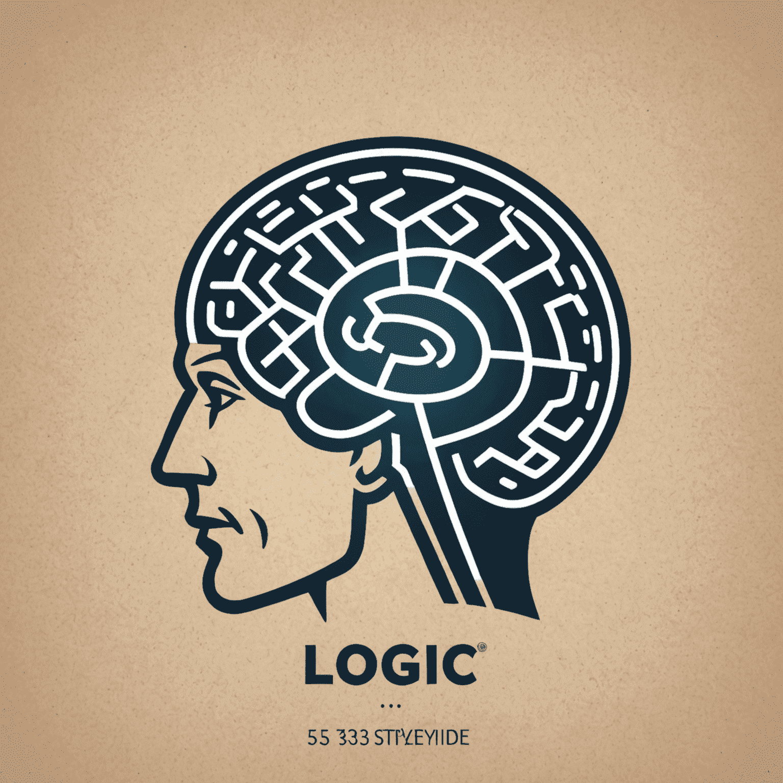 53 Logic logo - A stylized '53' with a brain icon