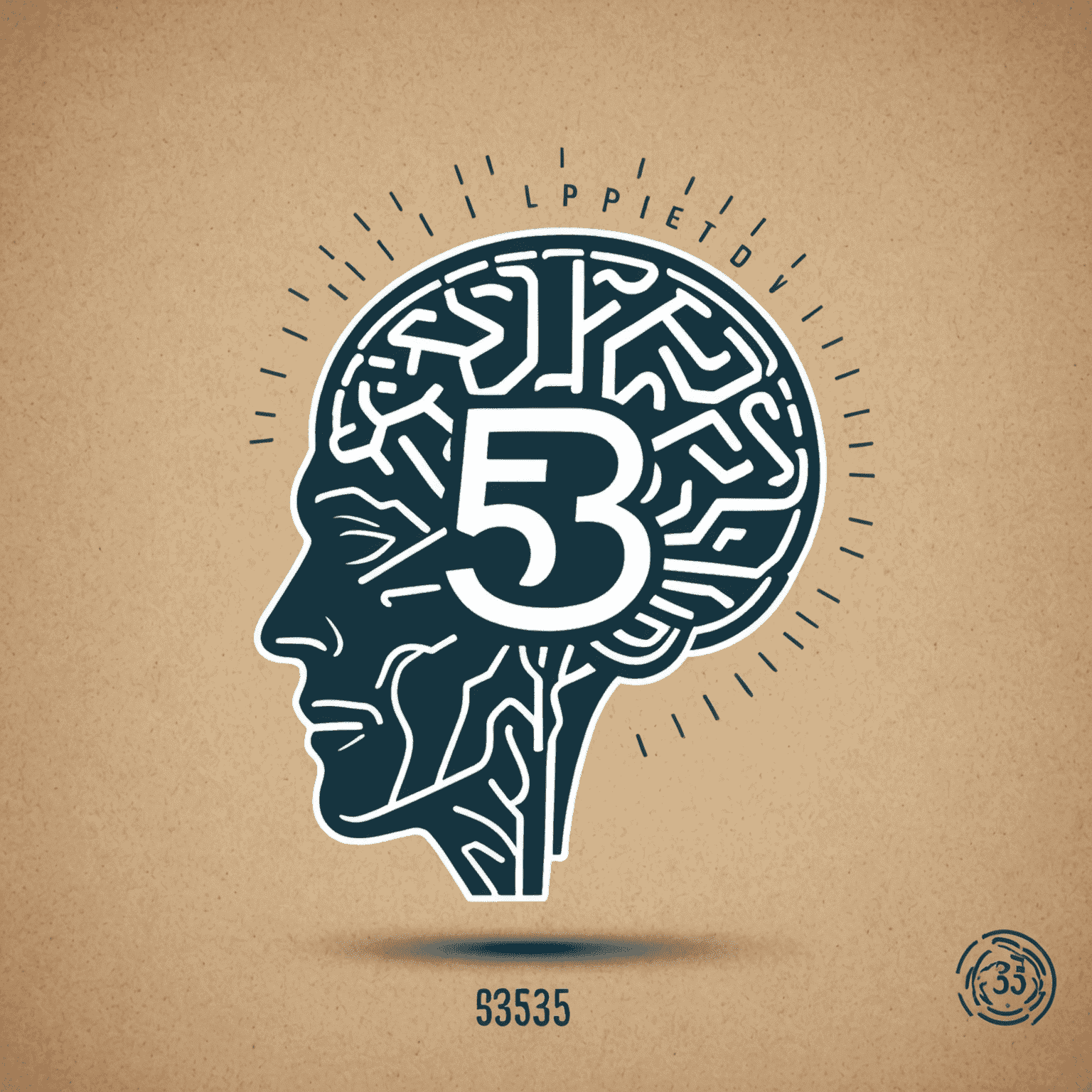 53 Logic logo - A stylized '53' with a brain icon