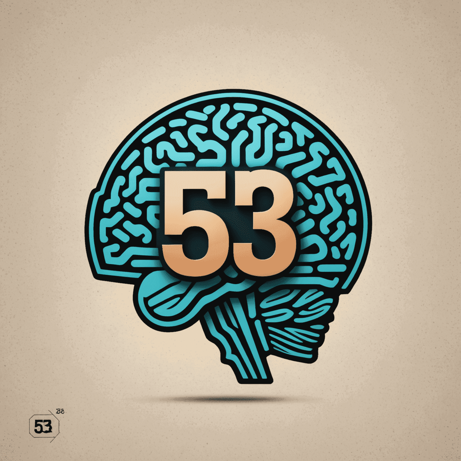 53 Logic logo - A stylized '53' with a brain icon