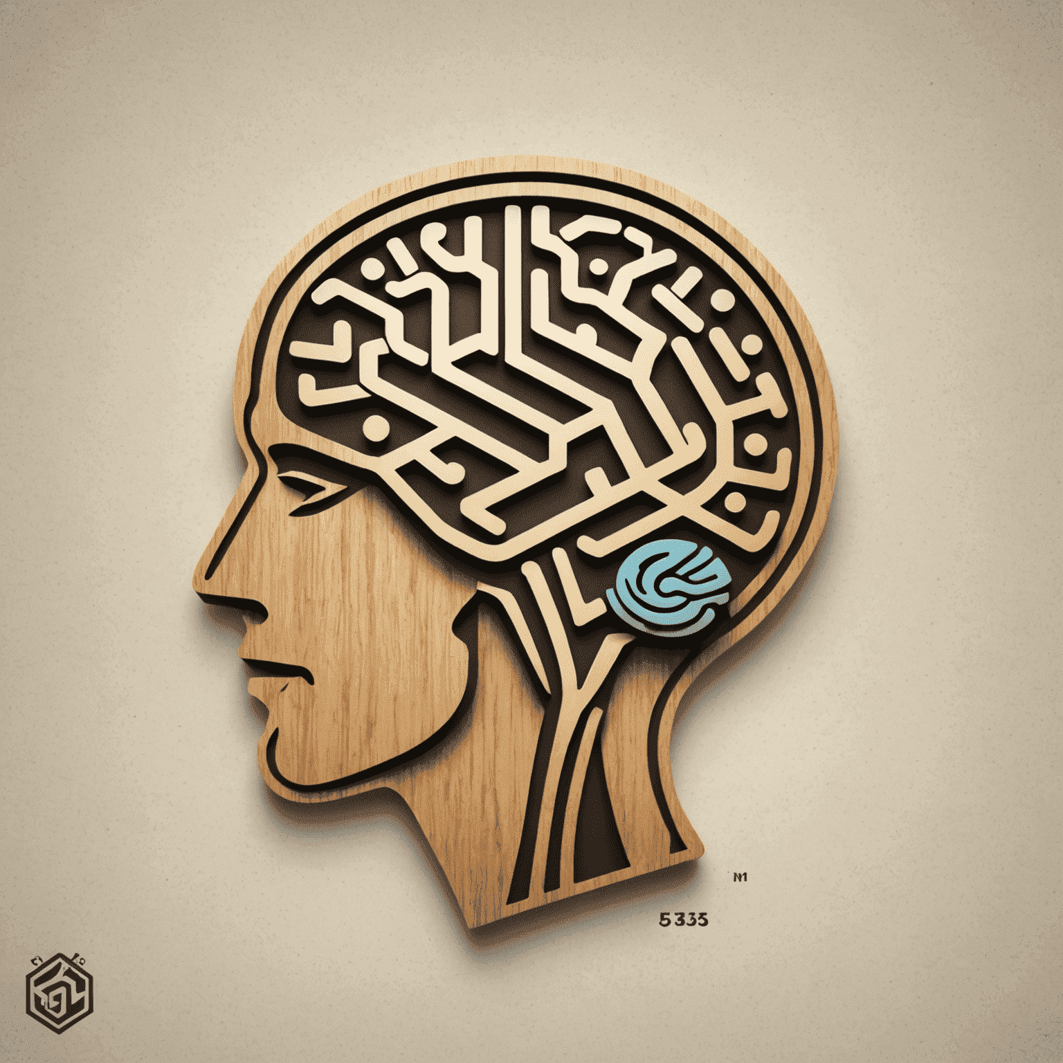 53 Logic logo - A stylized '53' with a brain icon