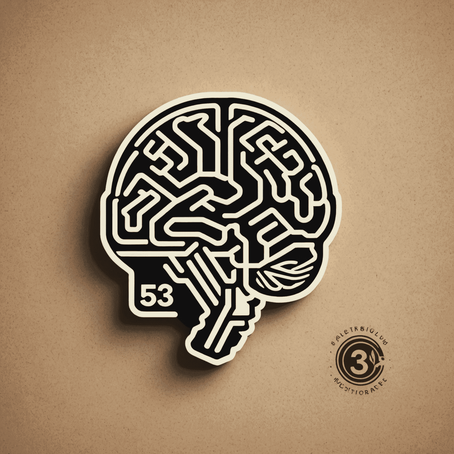 53 Logic logo - A stylized '53' with a brain icon