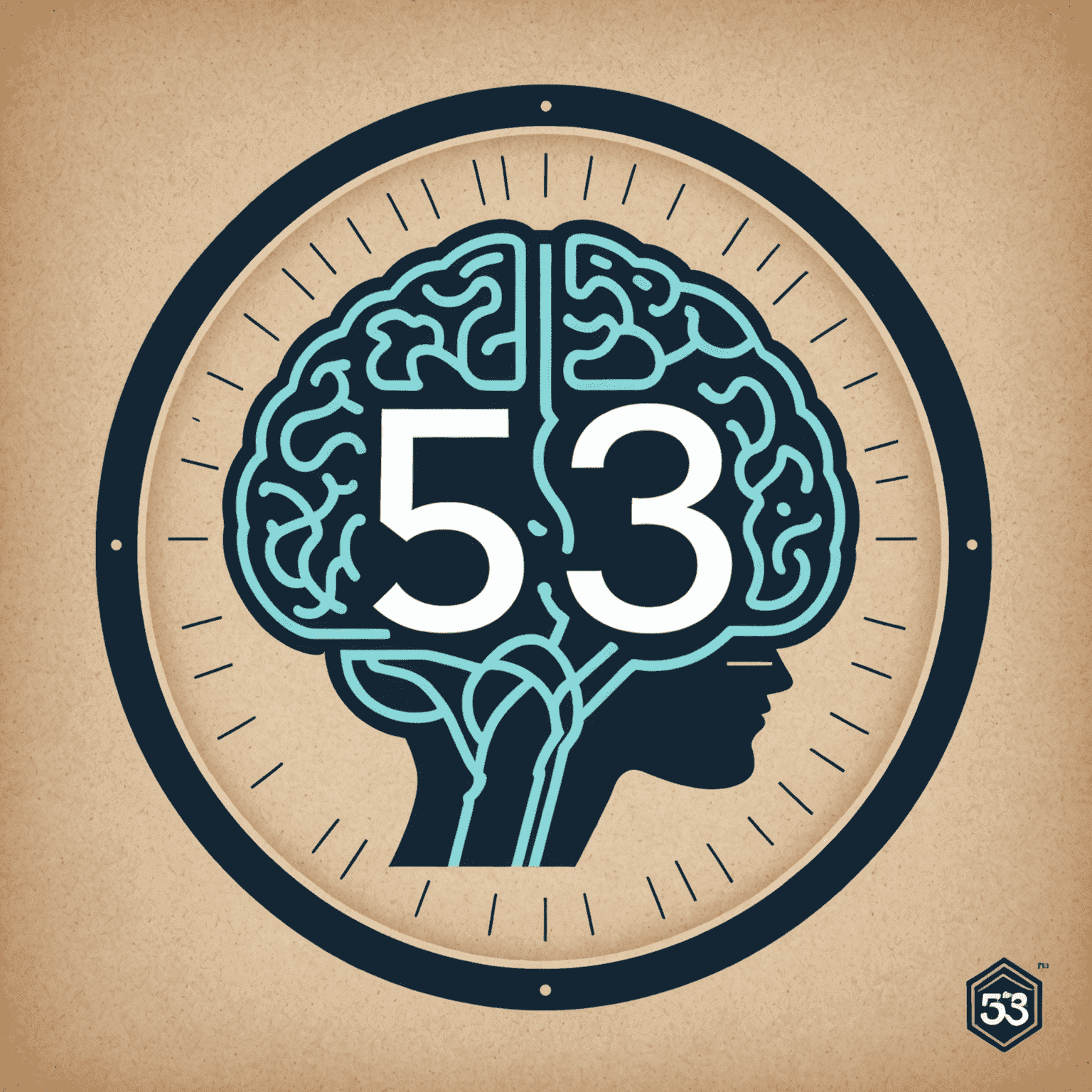 53 Logic logo - A stylized '53' with a brain icon