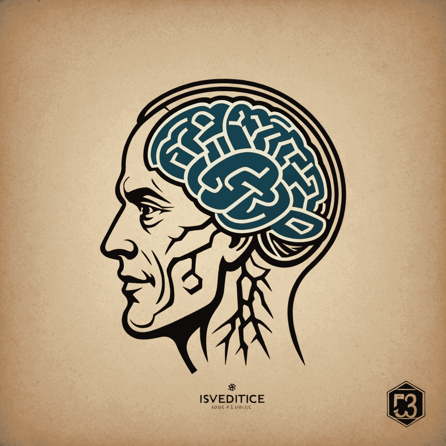 53 Logic logo - A stylized '53' with a brain icon