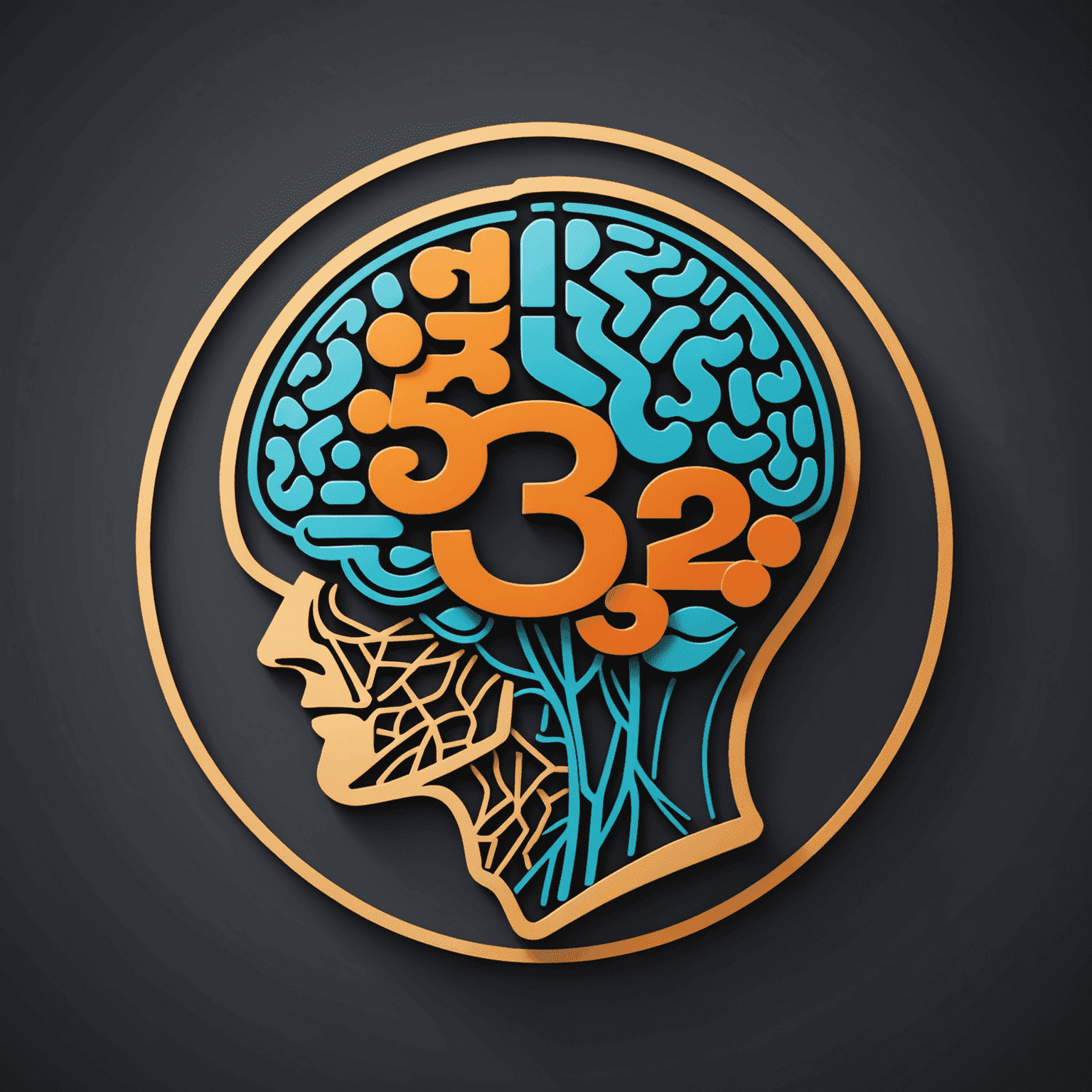 53 Logic logo - A stylized '53' with a brain icon